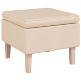 NNEVL Stool with Wooden Legs Cream Fabric