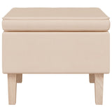 NNEVL Stool with Wooden Legs Cream Fabric