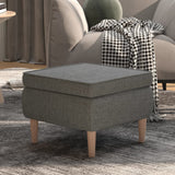 NNEVL Stool with Wooden Legs Light Grey Fabric