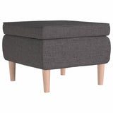 NNEVL Stool with Wooden Legs Dark Grey Fabric