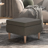 NNEVL Stool with Wooden Legs Dark Grey Fabric
