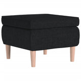 NNEVL Stool with Wooden Legs Black Fabric