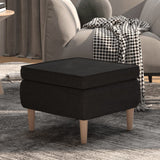 NNEVL Stool with Wooden Legs Black Fabric