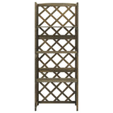 NNEVL Trellis with Shelves Grey 55x30x140 cm Solid Fir Wood