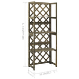 NNEVL Trellis with Shelves Grey 55x30x140 cm Solid Fir Wood