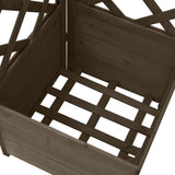 NNEVL Corner Trellis Planter Grey 40x40x150 cm Solid Fir Wood