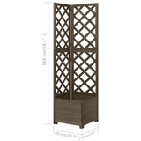 NNEVL Corner Trellis Planter Grey 40x40x150 cm Solid Fir Wood