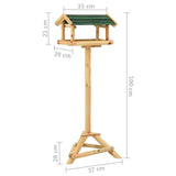 NNEVL Bird Feeder with Stand 37x28x100 cm Solid Fir Wood