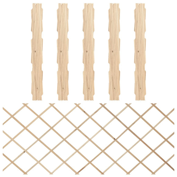 NNEVL Trellis Fences 5 pcs Solid Firwood 180x80 cm
