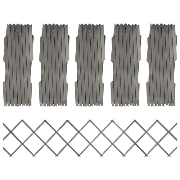 NNEVL Trellis Fences 5 pcs Grey Solid Firwood 180x30 cm