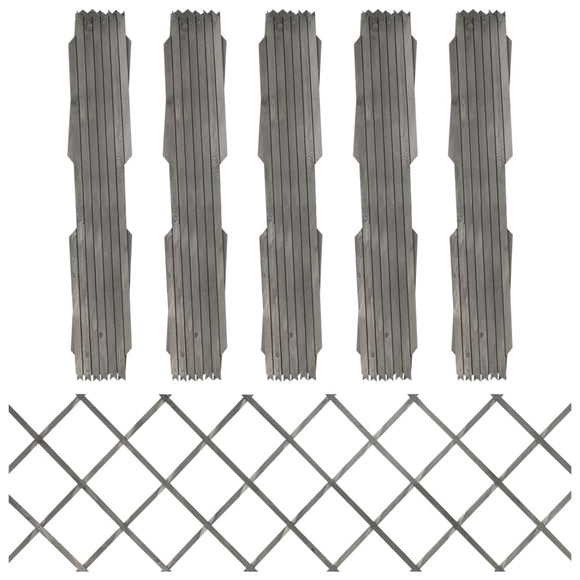 NNEVL Trellis Fences 5 pcs Grey Solid Firwood 180x60 cm