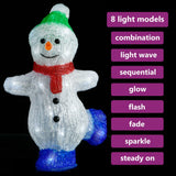 NNEVL LED Christmas Acrylic Snowman Figure Indoor and Outdoor 30cm