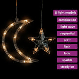 NNEVL Star and Moon Fairy Lights Remote Control 138 LED Warm White
