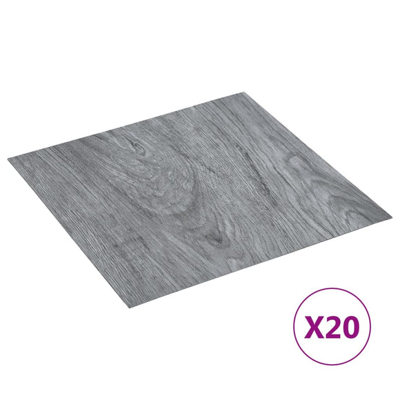 NNEVL Self-adhesive Flooring Planks 20 pcs PVC 1.86 m² Light Grey