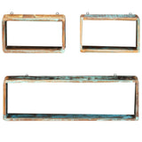 NNEVL 3 Piece Wall Cube Shelf Set Solid Reclaimed Wood