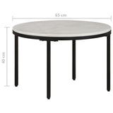 NNEVL Coffee Table White and Black Ø65 cm Real Solid Marble