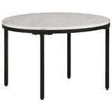 NNEVL Coffee Table White and Black Ø65 cm Real Solid Marble