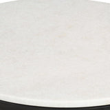 NNEVL Coffee Table White and Black Ø50 cm Real Solid Marble