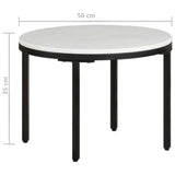 NNEVL Coffee Table White and Black Ø50 cm Real Solid Marble