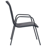 NNEVL 7 Piece Outdoor Dining Set Steel Anthracite