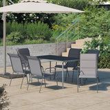 NNEVL 7 Piece Outdoor Dining Set Steel Anthracite