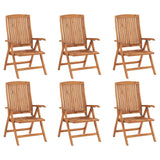 NNEVL Reclining Garden Chairs 6 pcs Solid Teak Wood