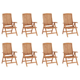NNEVL Reclining Garden Chairs 8 pcs Solid Teak Wood
