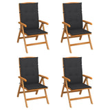 NNEVL Reclining Garden Chairs with Cushions 4 pcs Solid Teak Wood