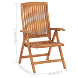 NNEVL Reclining Garden Chairs with Cushions 4 pcs Solid Teak Wood