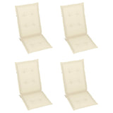 NNEVL Reclining Garden Chairs with Cushions 4 pcs Solid Teak Wood
