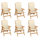 NNEVL Reclining Garden Chairs with Cushions 6 pcs Solid Teak Wood