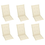 NNEVL Reclining Garden Chairs with Cushions 6 pcs Solid Teak Wood