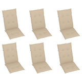 NNEVL Reclining Garden Chairs with Cushions 6 pcs Solid Teak Wood