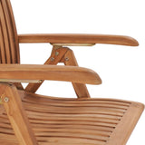 NNEVL Reclining Garden Chairs with Cushions 8 pcs Solid Teak Wood
