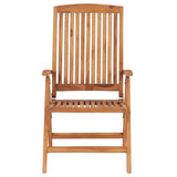 NNEVL Reclining Garden Chairs with Cushions 8 pcs Solid Teak Wood