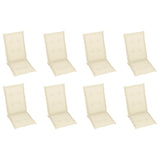 NNEVL Reclining Garden Chairs with Cushions 8 pcs Solid Teak Wood