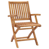 NNEVL Folding Garden Chairs with Cushions 8 pcs Solid Teak Wood