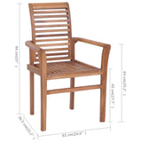 NNEVL Dining Chairs 6 pcs with Anthracite Cushions Solid Teak Wood