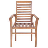 NNEVL Dining Chairs 8 pcs with Anthracite Cushions Solid Teak Wood