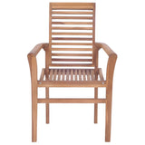 NNEVL Dining Chairs 8 pcs with Cream Cushions Solid Teak Wood
