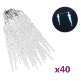 NNEVL Christmas Icicle Lights 40pcs Cold White Acrylic Remote Control