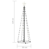 NNEVL Christmas Cone Tree 70 Warm White LEDs Decoration 50x120 cm