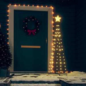 NNEVL Christmas Cone Tree 70 Warm White LEDs Decoration 50x120 cm