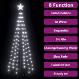 NNEVL Christmas Cone Tree Cold White 100 LEDs Decoration 70x180 cm