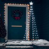 NNEVL Christmas Cone Tree Cold White 100 LEDs Decoration 70x180 cm