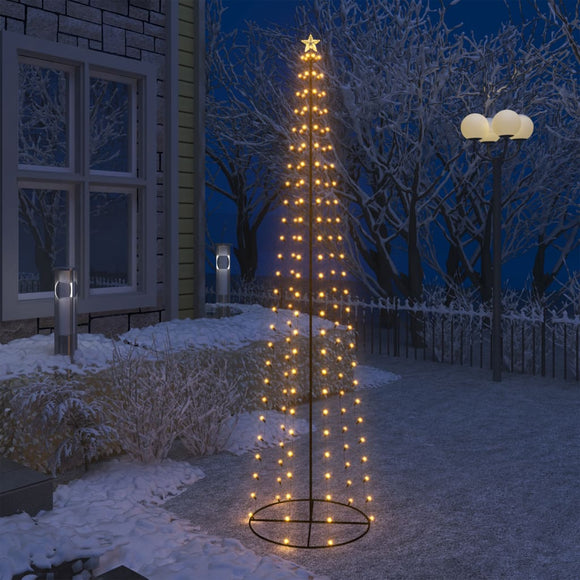 NNEVL Christmas Cone Tree 136 Warm White LEDs Decoration 70x240 cm