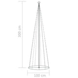 NNEVL Christmas Cone Tree 330 Warm White LEDs Decoration 100x300 cm