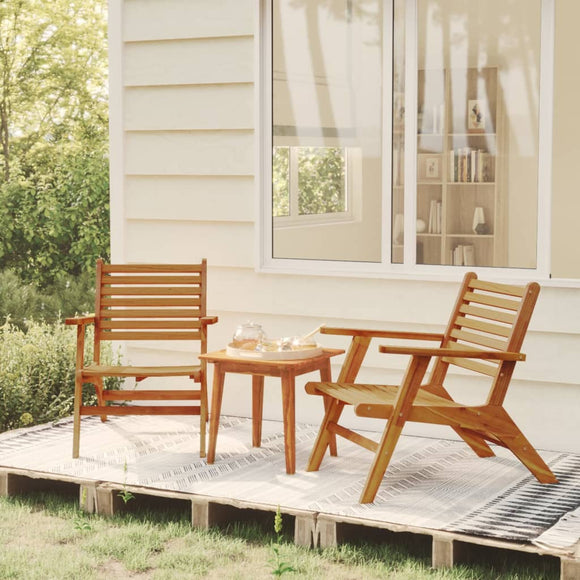 NNEVL Garden Chairs 2 pcs Solid Wood Acacia