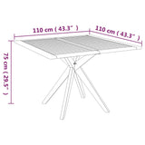 NNEVL Garden Table 110x110x75 cm Solid Wood Acacia