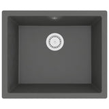 NNEVL Kitchen Sink with Overflow Hole Grey Granite